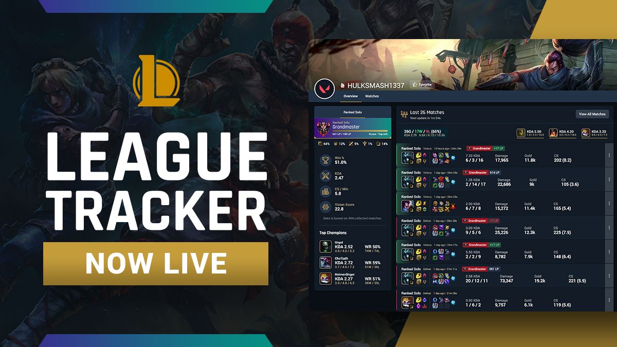 Mobile App for League of Legends - Tracker Network