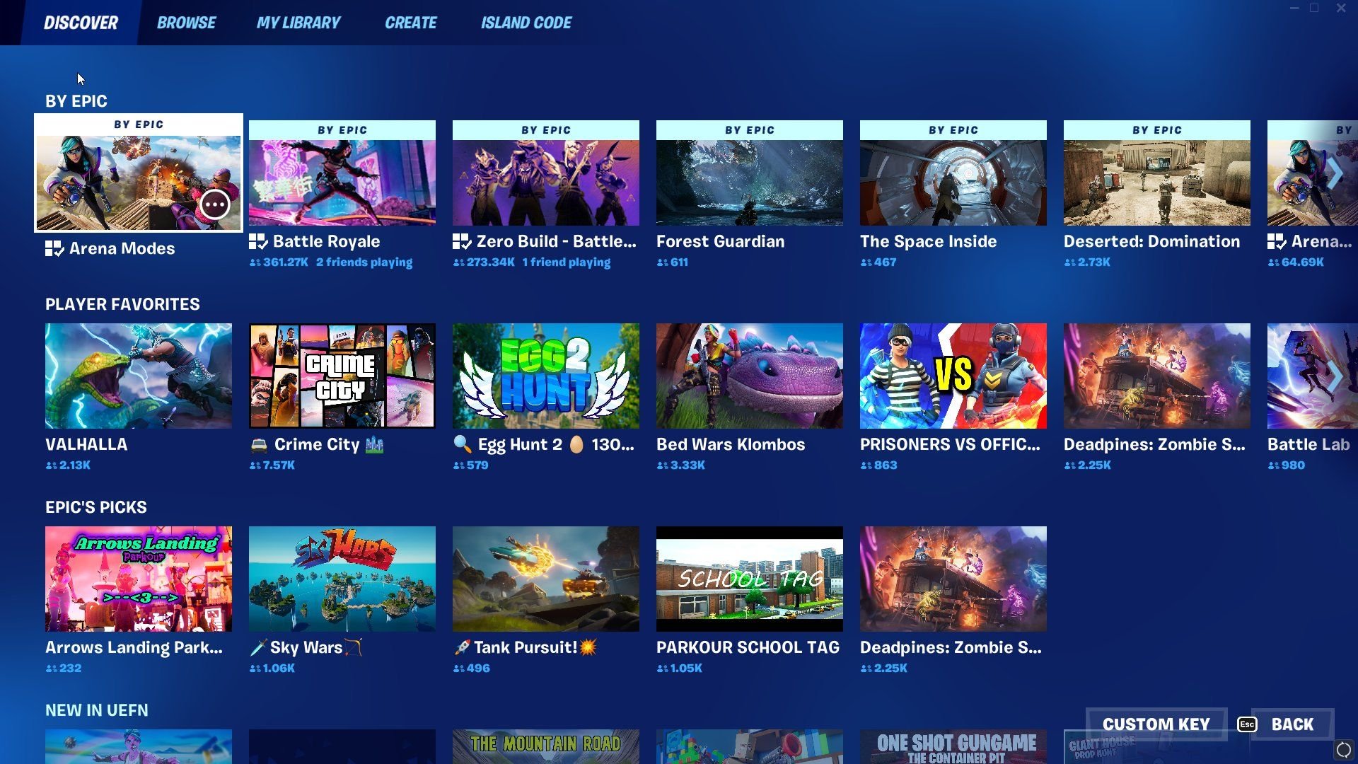 Fortnite now shows live player count for each mode