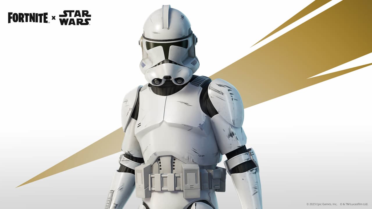 Fortnite players can get the Clone Trooper skin for free by earning 11,000 GR during the Star Wars event.