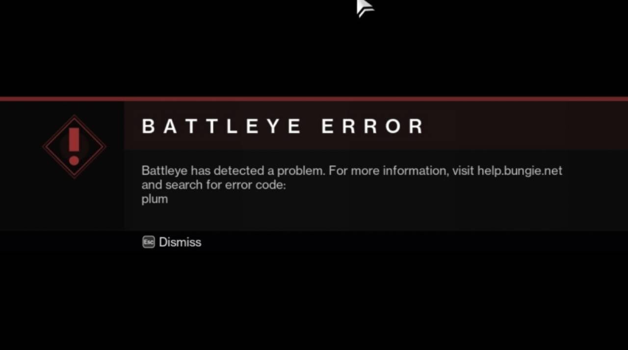 What is the error code PLUM in Destiny 2?