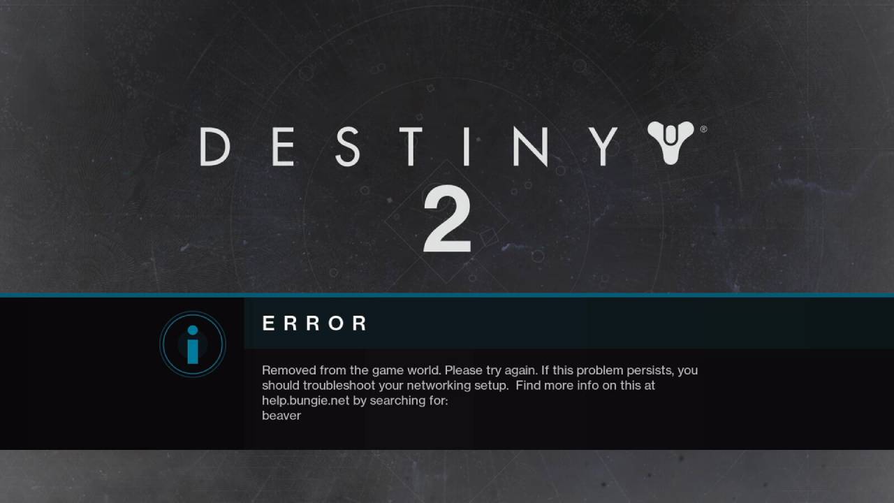 What is the error code BEAVER in Destiny 2?