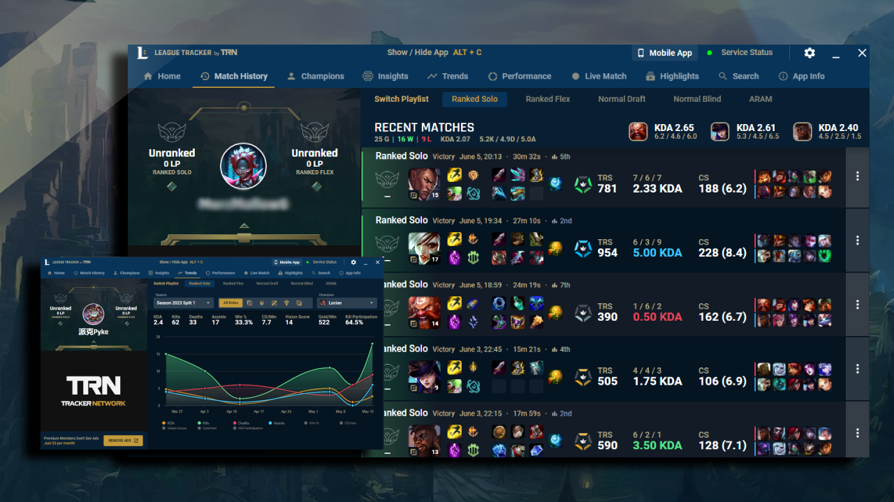 League of Legends: Summoner Stats, Match History and Champions