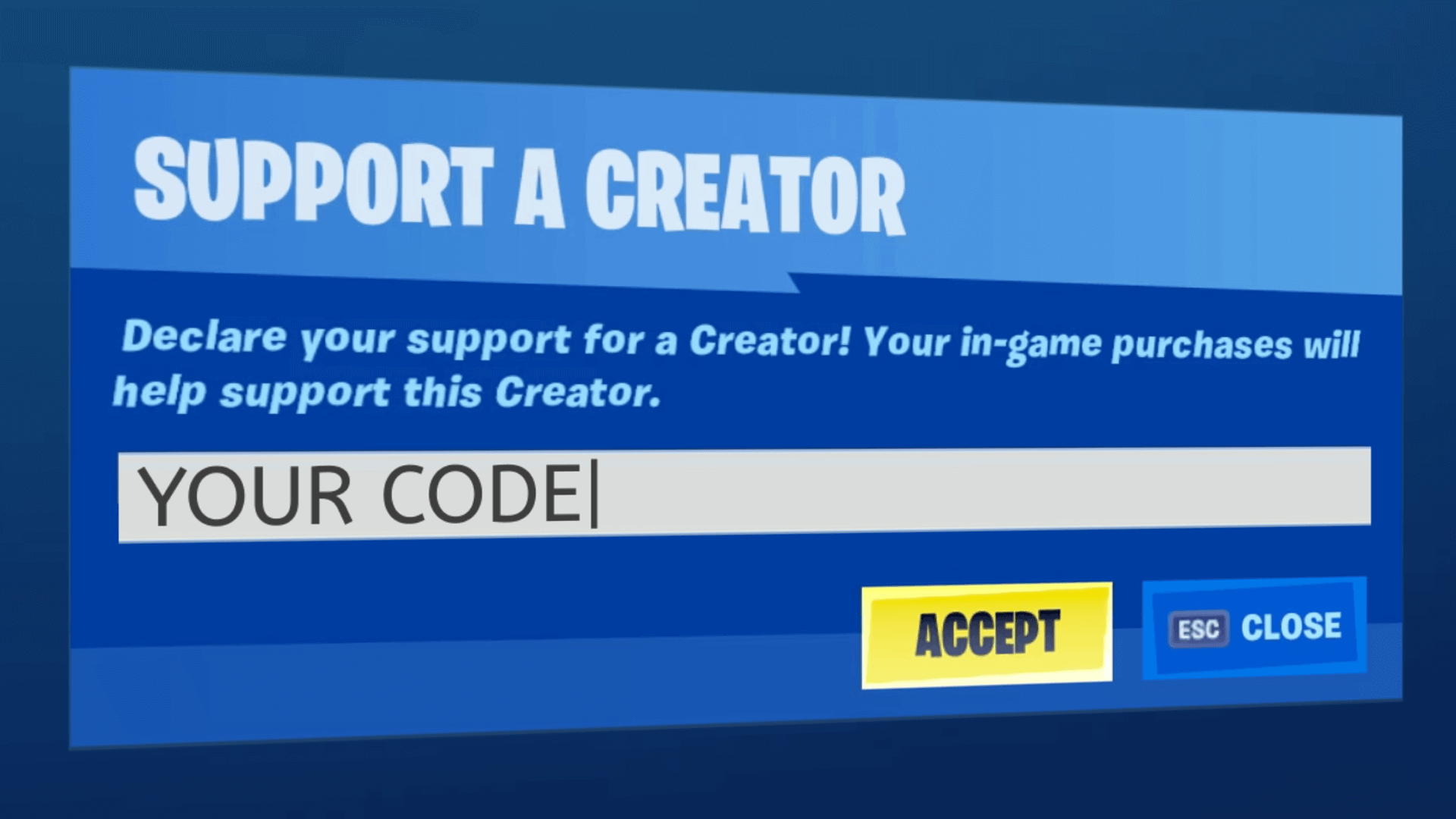 How to get a Support a Creator Code for Fortnite 