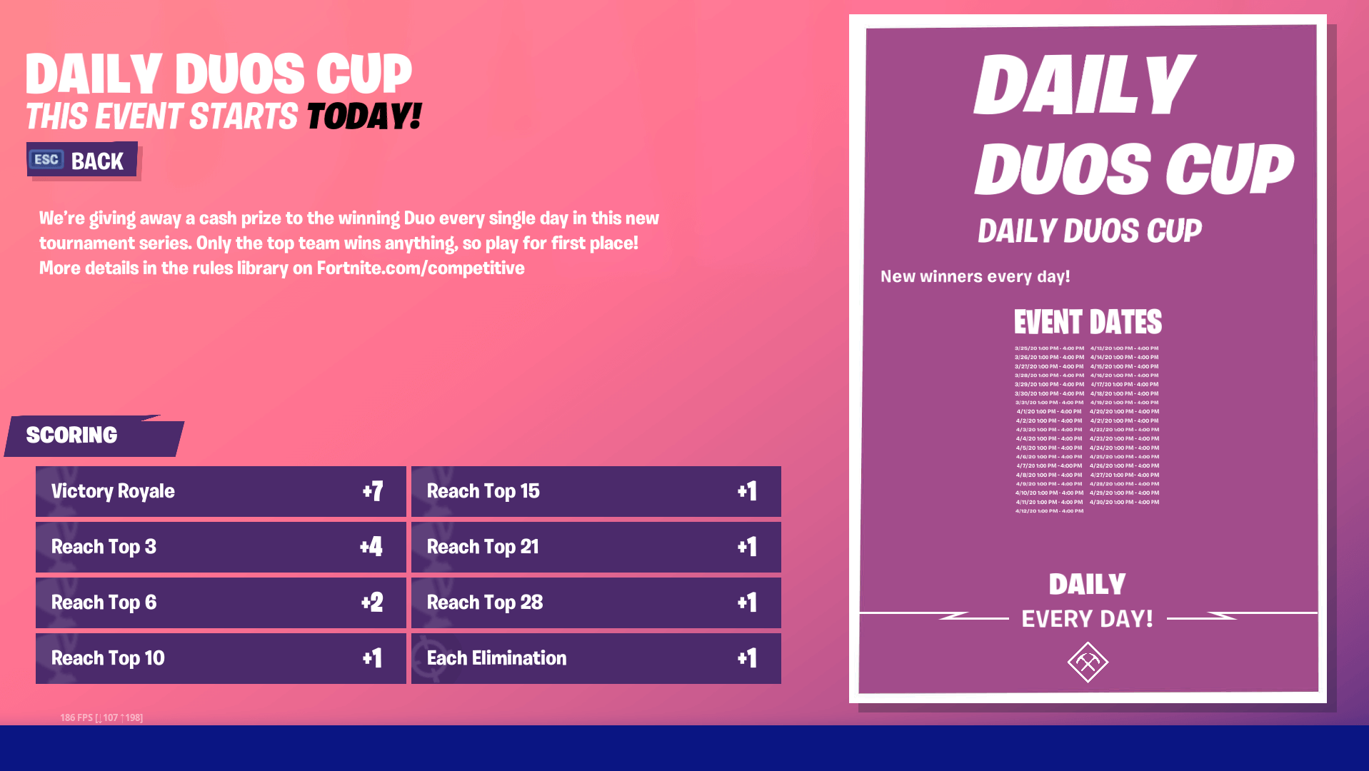 Epic Introduces Daily Duos Cup Following Patch