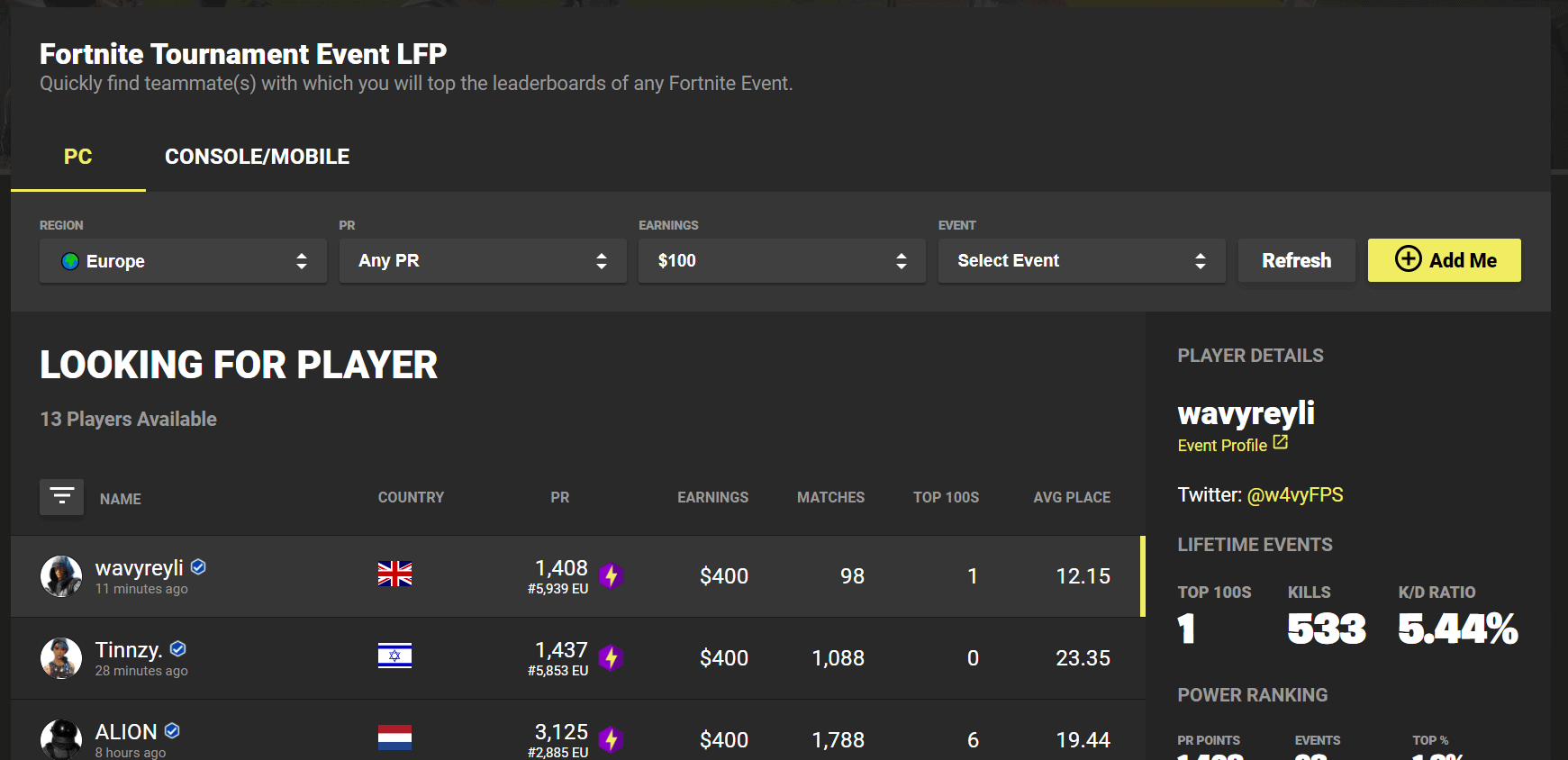 Hours Played On Fortnite Tracker Announcement Introducing Fortnite Tracker Lfp A New Way To Find Teammates