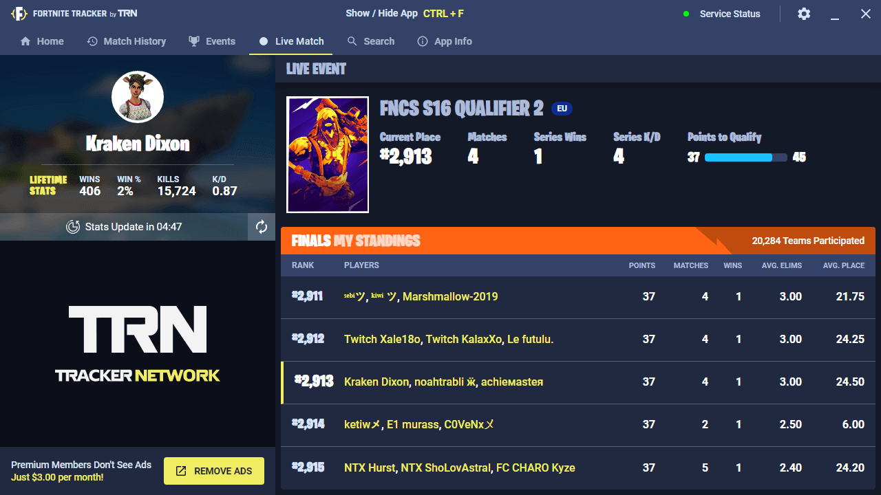 Fortnite Stats Widget Fortnite Tracker App Now Includes Points To Qualify Feature Must See